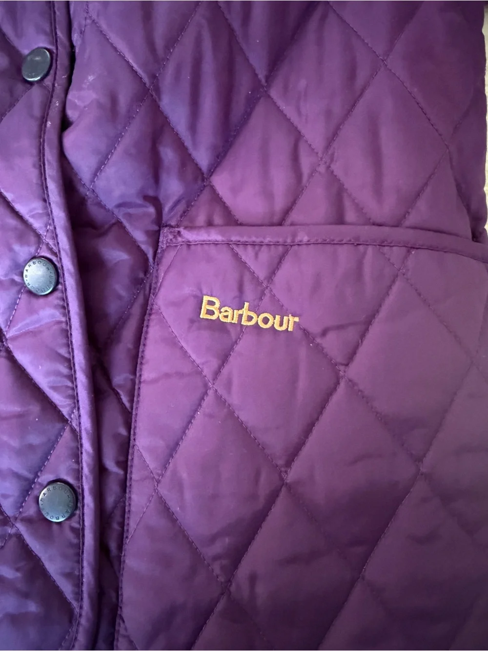 Barbour Quilted Kids Puffer Jacket in Plum - Picture 2 of 5